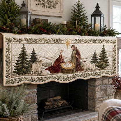 Holy Woodland Quilted Mantel Scarf SN0TV199