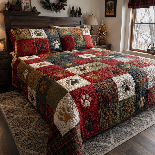 Home Is Where Paws Rest 3-Piece Quilted Bedding Set SN0PT246