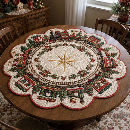 Home for Christmas Custom Shape Quilted Table Topper SN0PT916