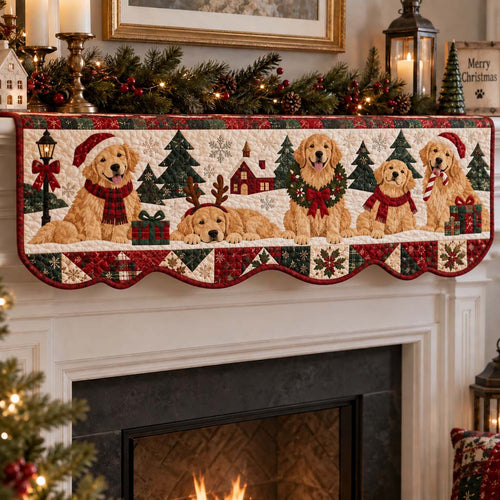 Homestead Golden Retriever Quilted Mantel Scarf SN0HH0397