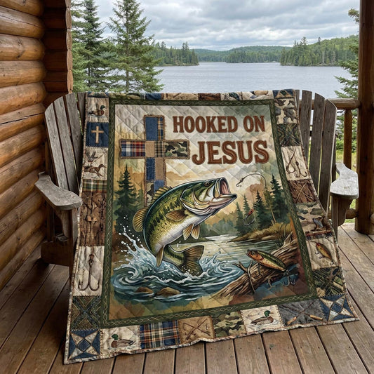Hooked On Jesus Quilted Blanket SN0DV032