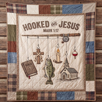 Hooked On Jesus Quilted Blanket SN0PT070