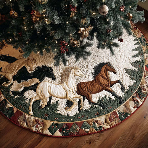 Horse Charm Christmas Quilted Tree Skirt NCU0DK10304