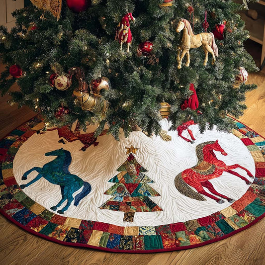 Horse Journey Christmas Quilted Tree Skirt NCU0DDK1690