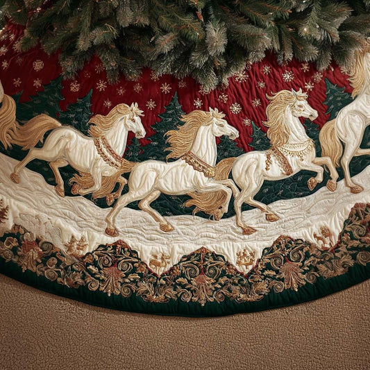 Horse Wonder Christmas Quilted Tree Skirt NCU0DDK1685
