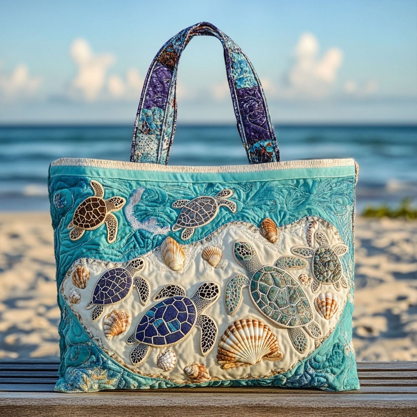 Hug-a-Turtle Quilted Tote Bag NCU0PT8316
