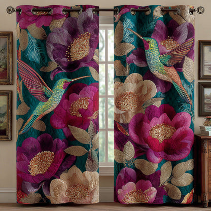 Hummingbird Bloom Quilted Curtains NCU0DH762
