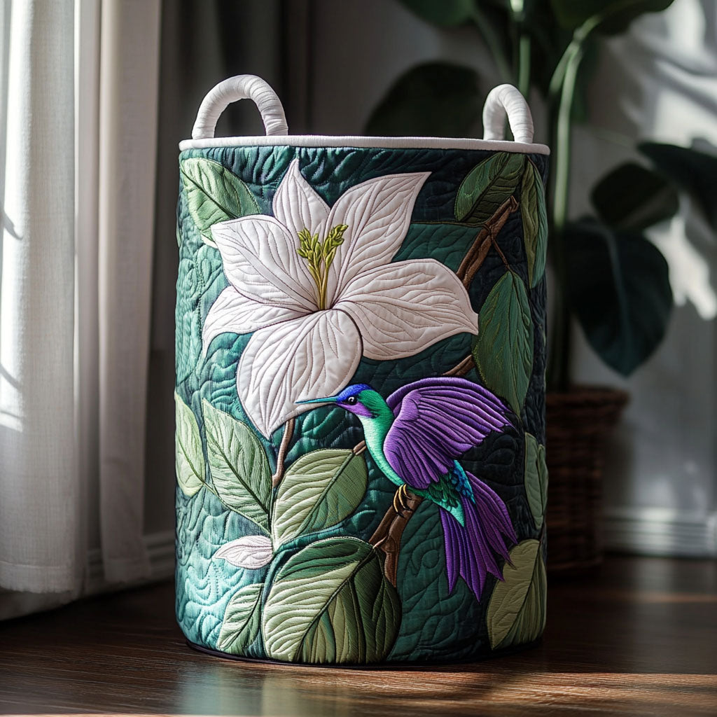 Hummingbird Charm Quilted Laundry Basket NCU0DDK1188
