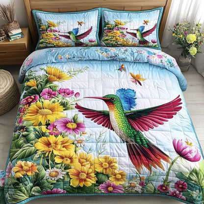 Hummingbird Joy 3-Piece Quilted Bedding Set NCU0DDK233