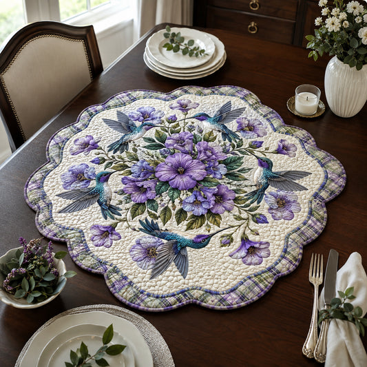 Hummingbird Mist Custom Shape Quilted Table Topper SN0DV515
