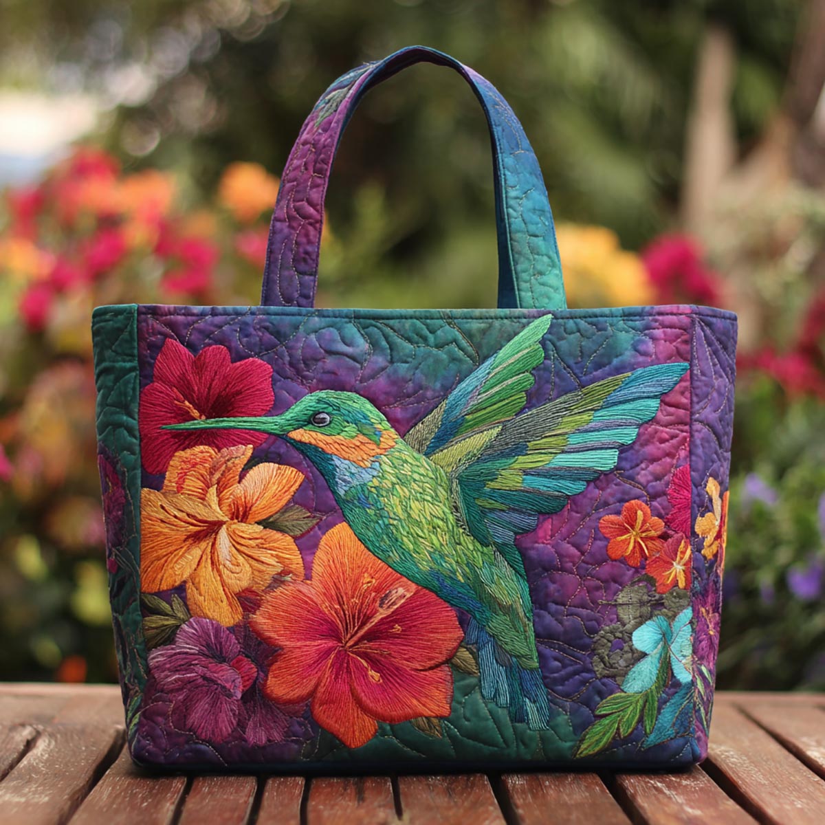 Hummingbird Wings Quilted Tote Bag NCU0DK8705