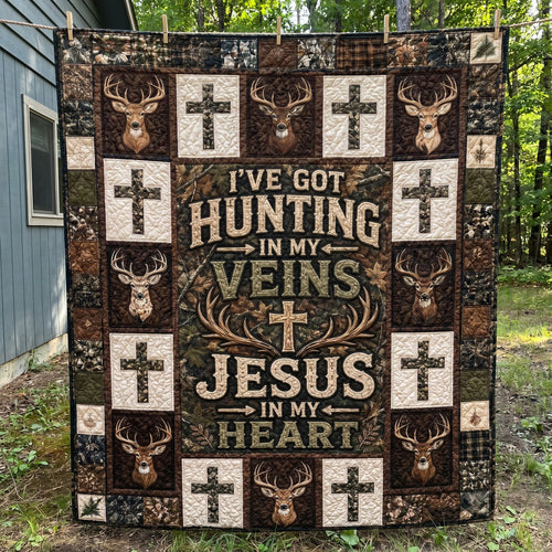 Hunting In His Heart Quilted Blanket SN0DV031