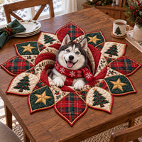 Husky Holiday Custom Shape Quilted Table Topper SN0TD868