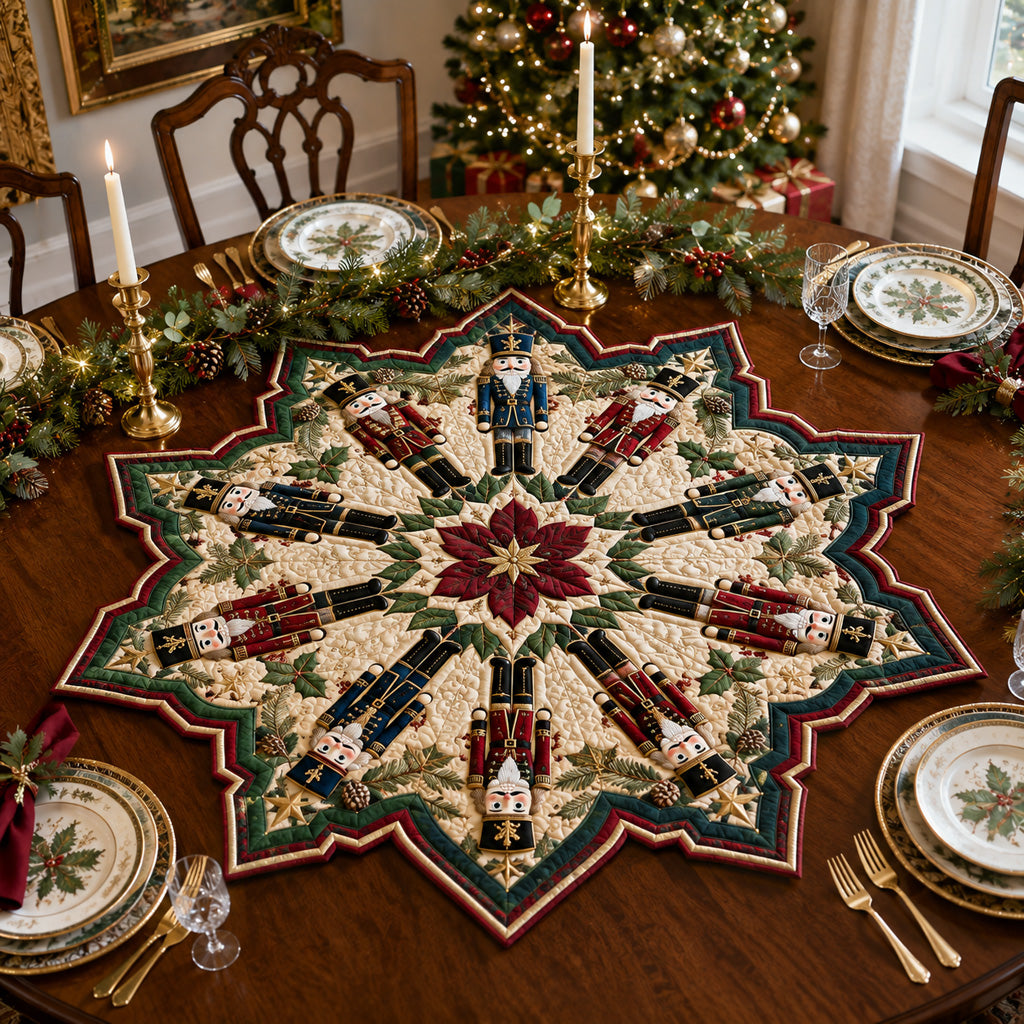 Imperial Nutcracker Star Custom Shape Quilted Table Topper SN0HH0087