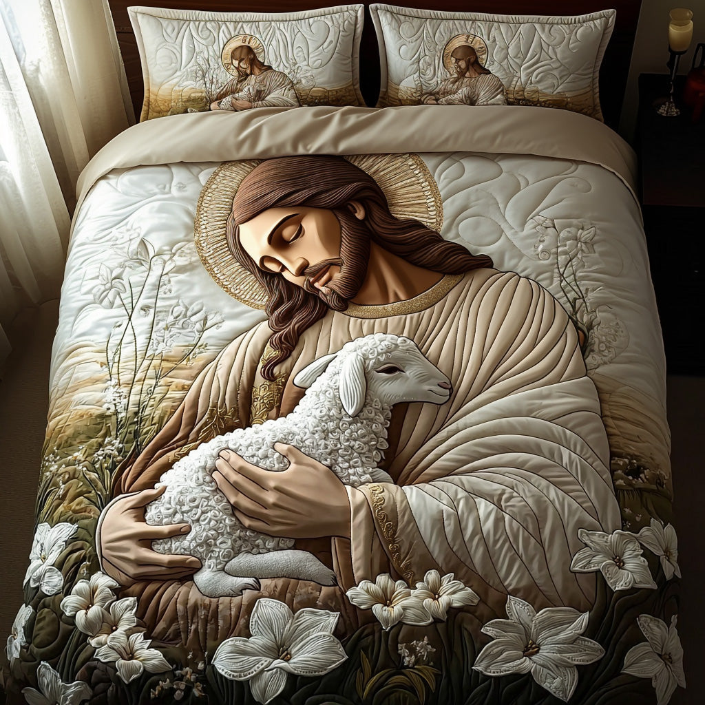 In His Arms 3-Piece Quilted Bedding Set NCU0DV6512