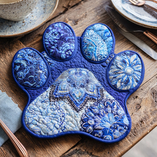 Indigo Mandala Custom Shape Quilted Placemat NCU0LV101
