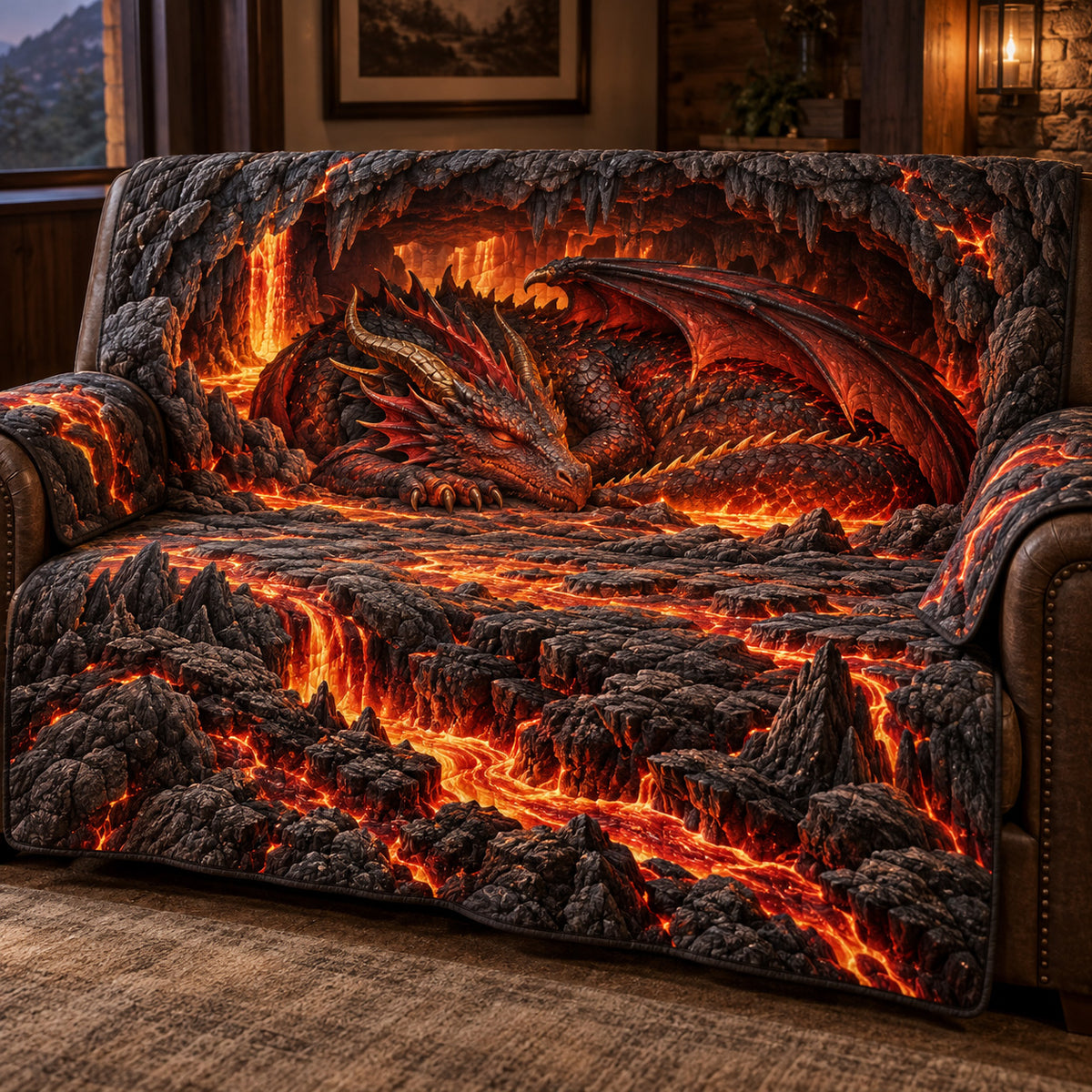 Infernal Kingdom Quilted Sofa Cover SN0TV847