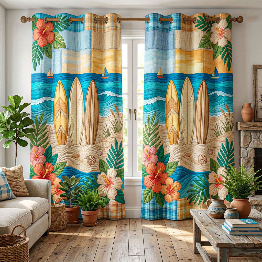 Island Beach Quilted Curtains NCU0ND99