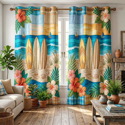 Island Beach Quilted Curtains NCU0ND99