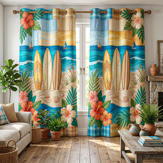 Island Beach Quilted Curtains NCU0ND99