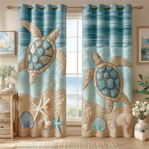 Island Turtle Quilted Curtains NCU0ND89