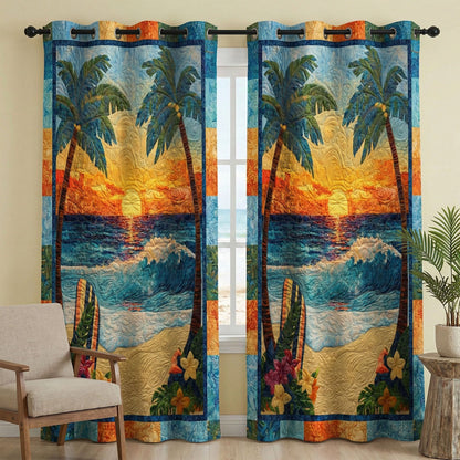 Island Wave Harmony Quilted Curtains NCU0TN289