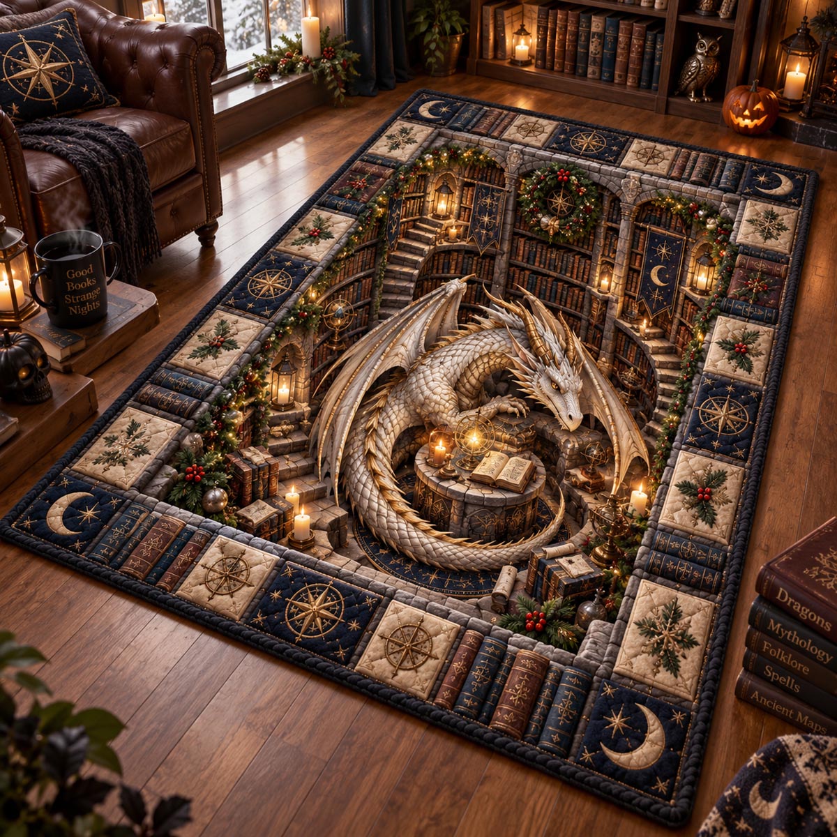Ivory Arcane Dragon Area Rug SN0DV848