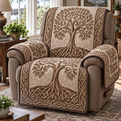 Ivory Family Tree Quilted Sofa Cover SN0DV975