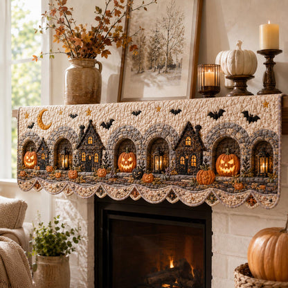 Ivory Pumpkin Cloister Quilted Mantle Scarf SN0DV279