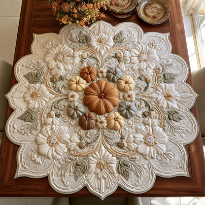 Ivory Pumpkin Lace Custom Shape Quilted Table Topper SN0DV193