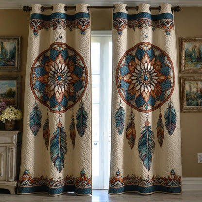 Ivory Sacred Catcher Quilted Curtains NCU0DH876