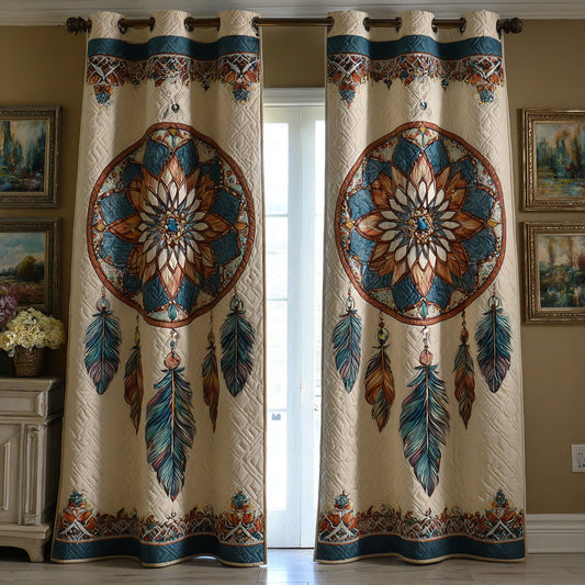 Ivory Sacred Catcher Quilted Curtains NCU0DH876