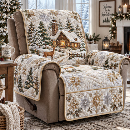 Ivory Winter Cabin Quilted Sofa Cover SN0DV950