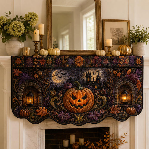 Jack O Lantern Chapel Quilted Mantle Scarf SN0DV282