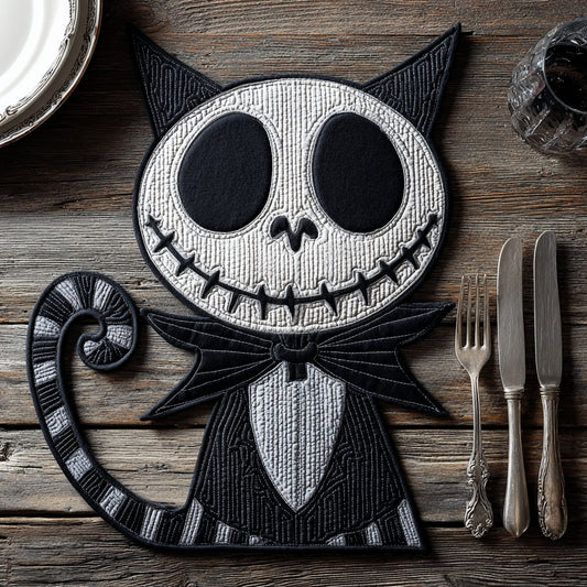 Jack Skellington Cat Custom Shape Quilted Placemat NCU0LV052