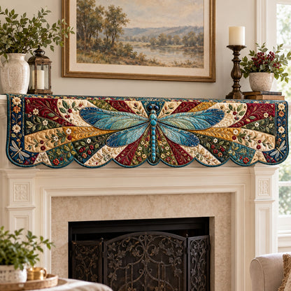 Jewel Wing Dragonfly Quilted Mantel Scarf SN0TV966