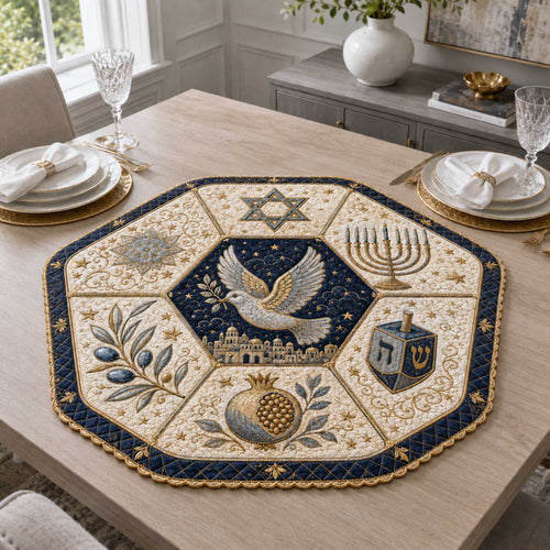 Jewish Heritage Custom Shape Quilted Table Topper SN0TD289