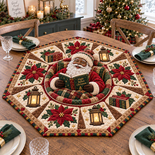 Jolly Black Custom Shape Quilted Table Topper SN0TD551