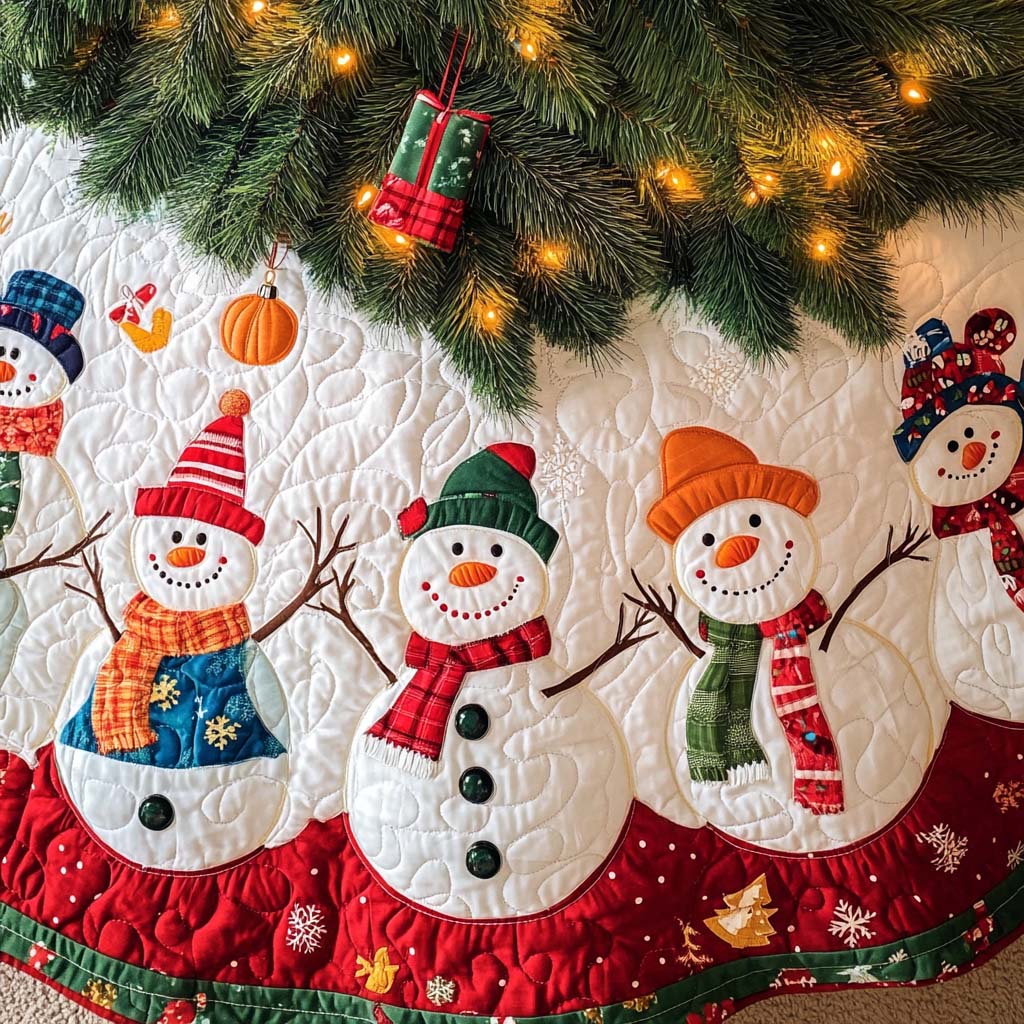 Jolly Gathering Christmas Quilted Tree Skirt NCU0NT1302