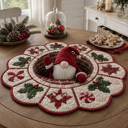 Jolly Gnome Nook Custom Shape Quilted Table Topper SN0HH0062