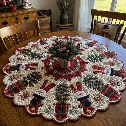 Jolly Holiday Friends Custom Shape Quilted Table Topper SN0PT698