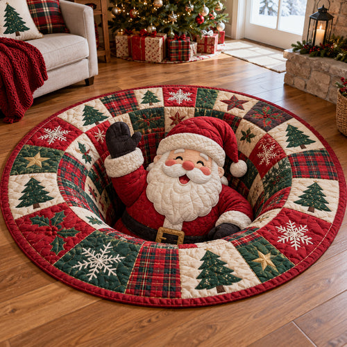 Jolly Santa Circle Quilted Round Mat SN0TV512
