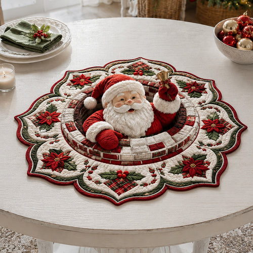 Jolly Santa Claus Custom Shape Quilted Table Topper SN0HH0035