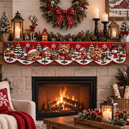 Jolly Yorkie Quilted Mantel Scarf SN0HH0665