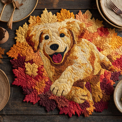 Joyful Golden Custom Shape Quilted Placemat NCU0LV119