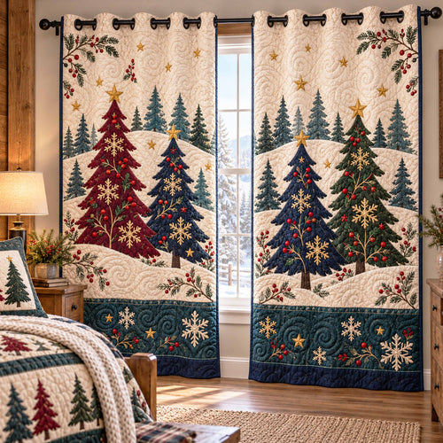 Joyful Spruce Quilted Curtains SN0TD1109