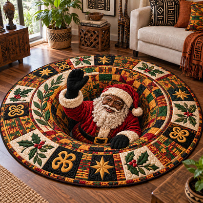 Kente Christmas Wonderland Quilted Round Mat SN0PT1170