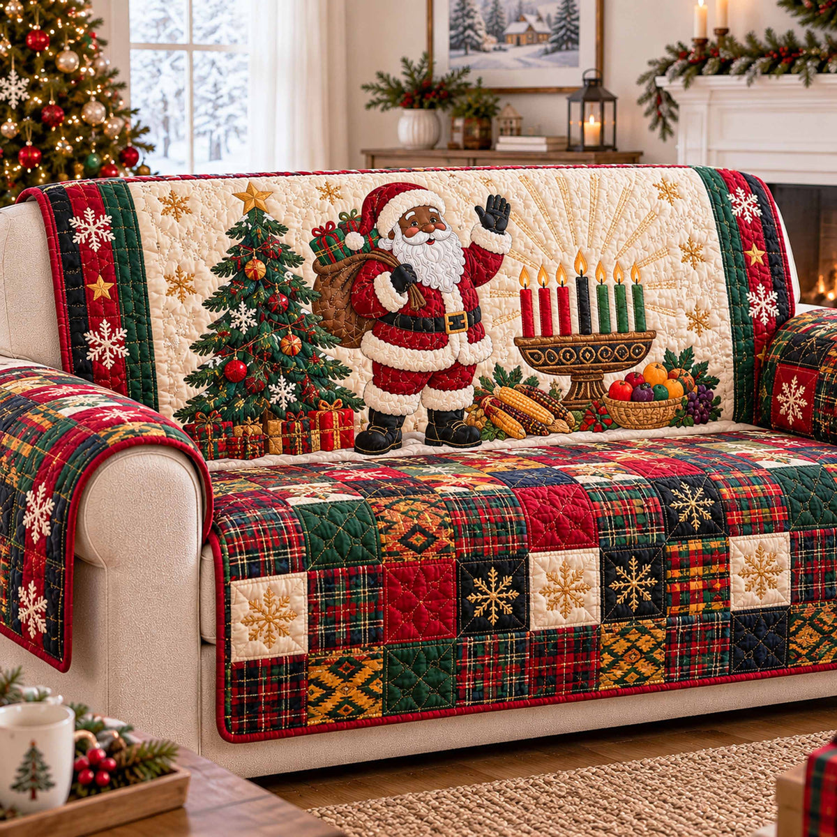 Kente Santa Magic Quilted Sofa Cover SN0TD840