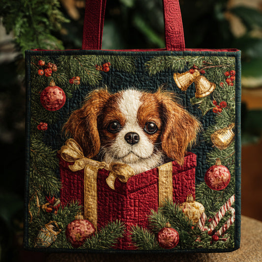 King Charles Surprise Quilted Tote Bag NCU0HH471