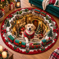 Labrador Christmas Wishes Quilted Round Mat SN0TD886